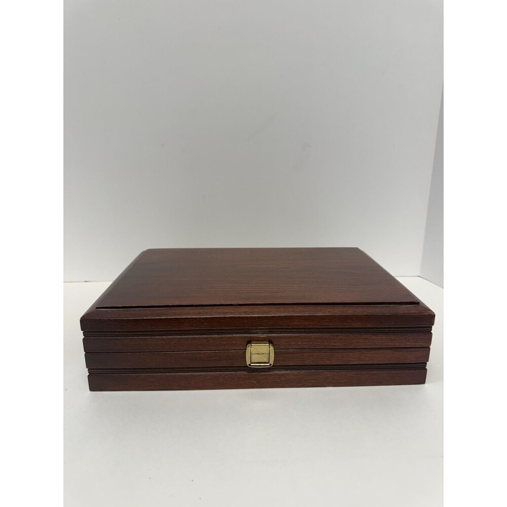 Vintage Reed & Barton Eureka Wooden Jewelry Watch Box Chest Made in USA